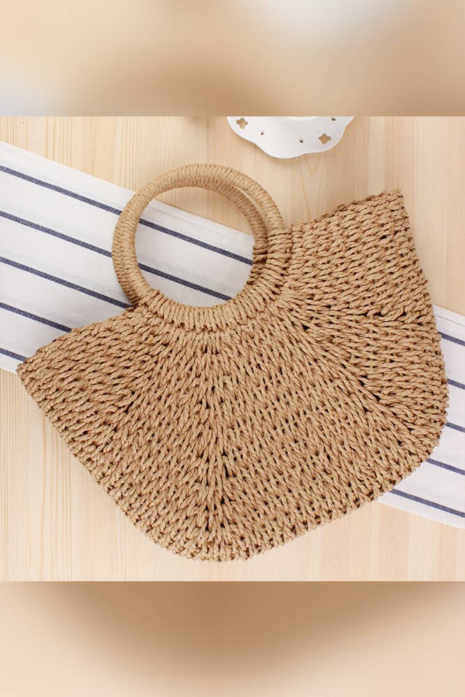 Beatrice -  Hand Knitting Casual Summer Beach Straw Bag