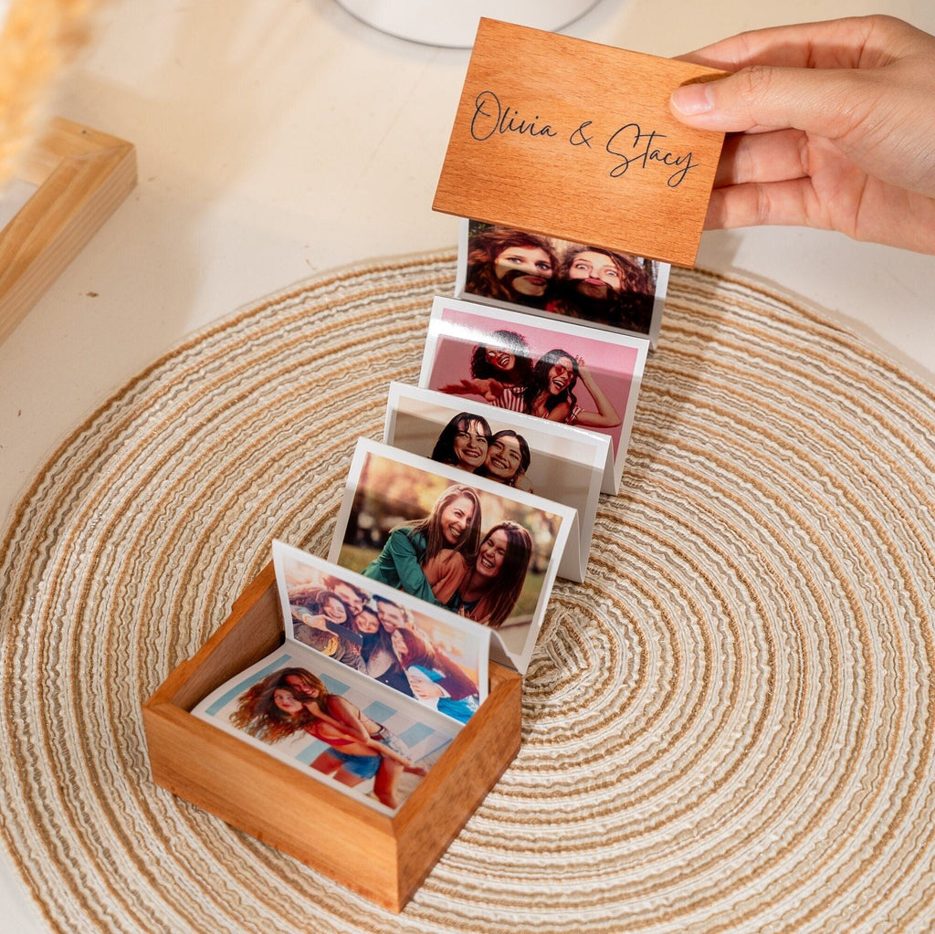 Best friend gift Pull out Photo Personalized wooden box, Unbiological sisters gift, Friendship Keepsakes, Bestie Birthday gift, Christmas